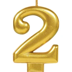 Gold Number (0-9) Birthday Candle