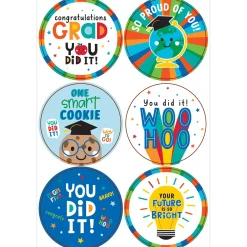 Graduation Fun Stickers, 24pc