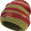 Green & Red Embroidered Freddy Krueger Glove Striped Acrylic Knit Beanie - A Nightmare on Elm Street
