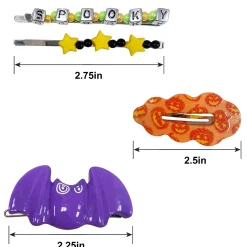 Halloween Theme Bobby Pins & Hair Clip Set, 4pc