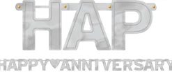 Happy Anniversary Letter Banner, Assorted Colors