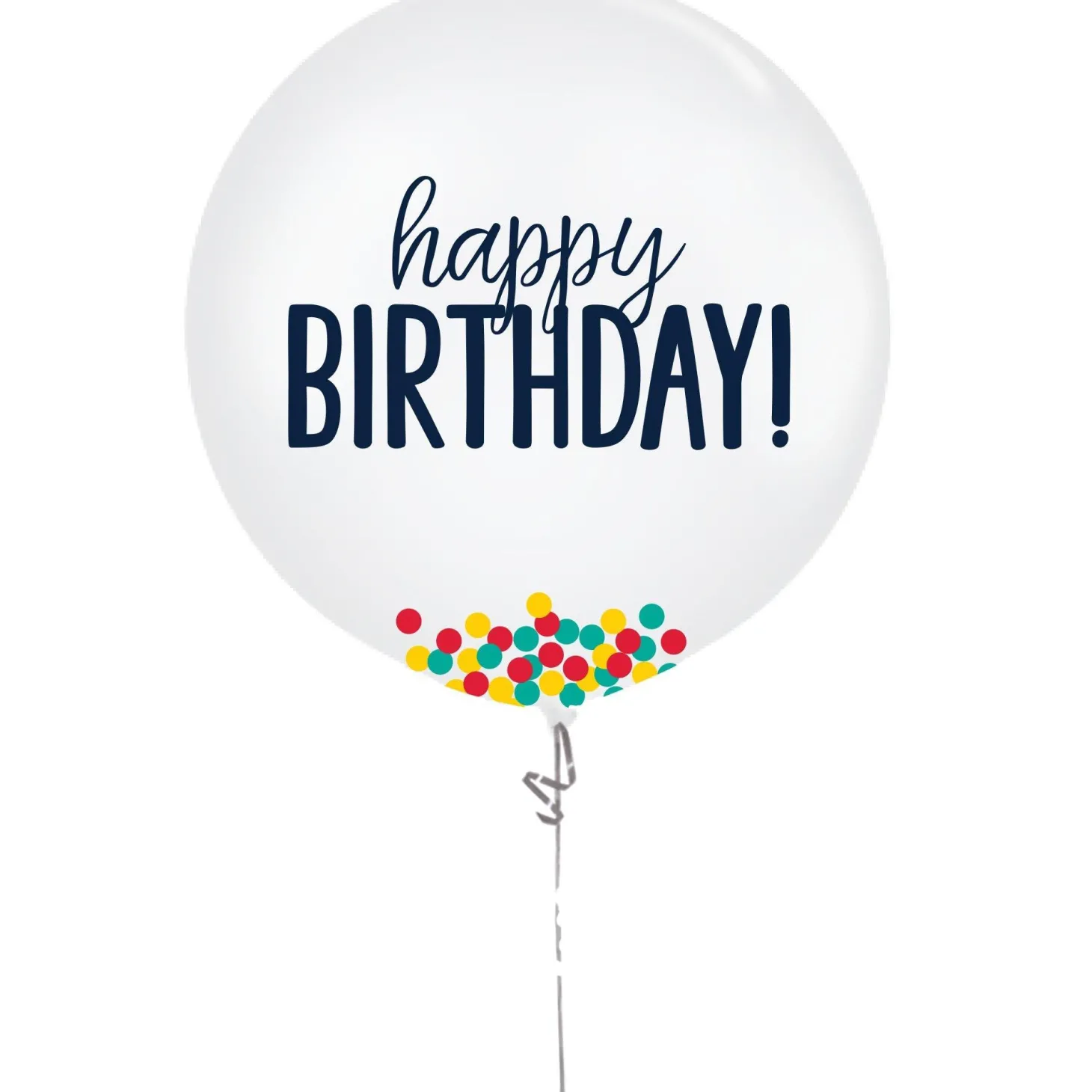 Happy Birthday Confetti Balloon, 24in, Assorted Colors
