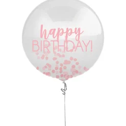 Happy Birthday Confetti Balloon, 24in, Assorted Colors