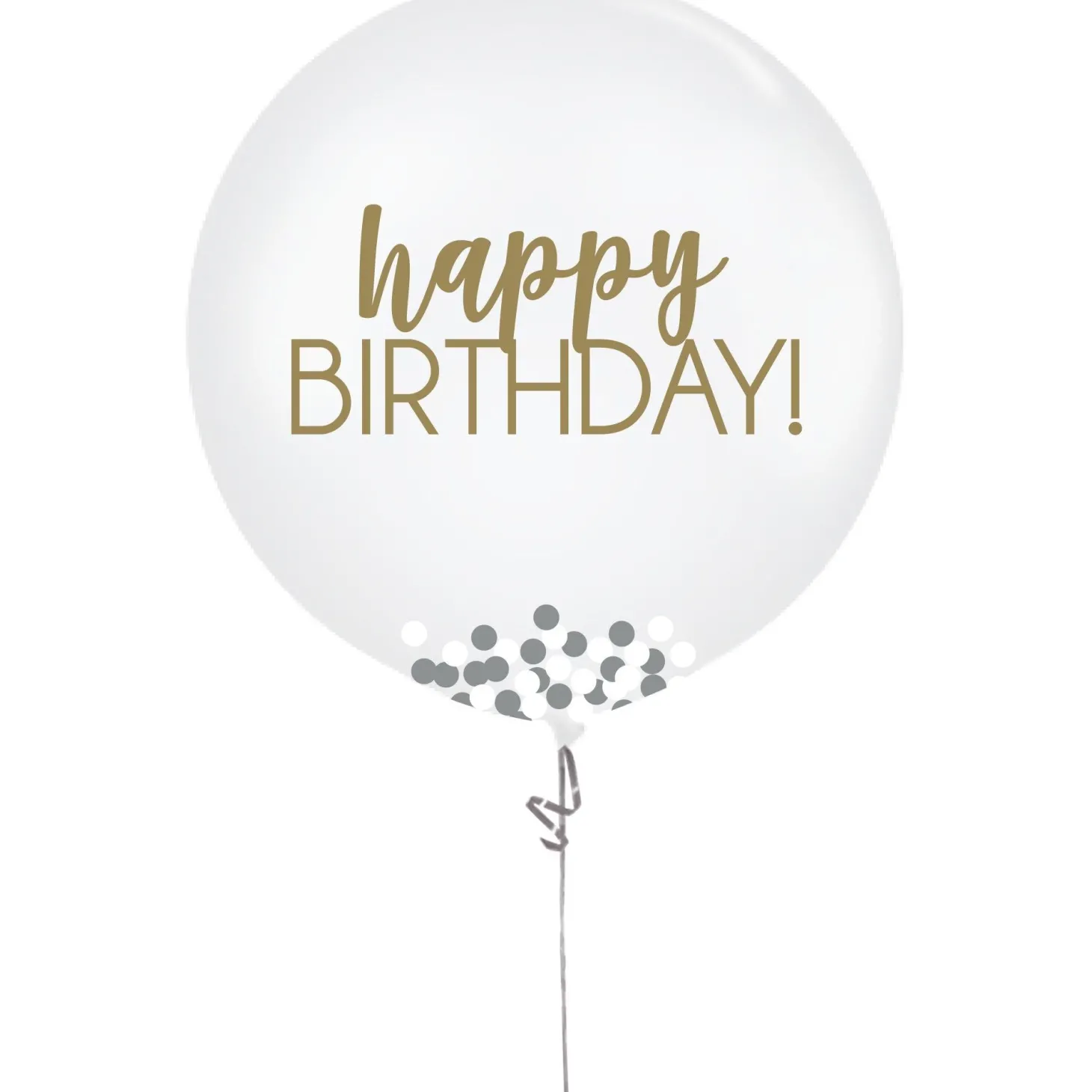 Happy Birthday Confetti Balloon, 24in, Assorted Colors