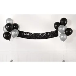 Happy Birthday! Fringe Banner with Balloons
