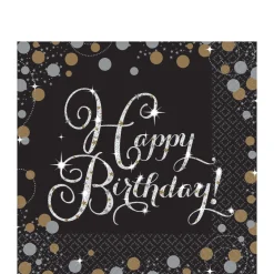 Happy Birthday Napkins 16ct - Sparkling Celebration, Assorted Options