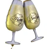 Happy New Year Toasting Glasses Foil Balloon, 27in x 30in