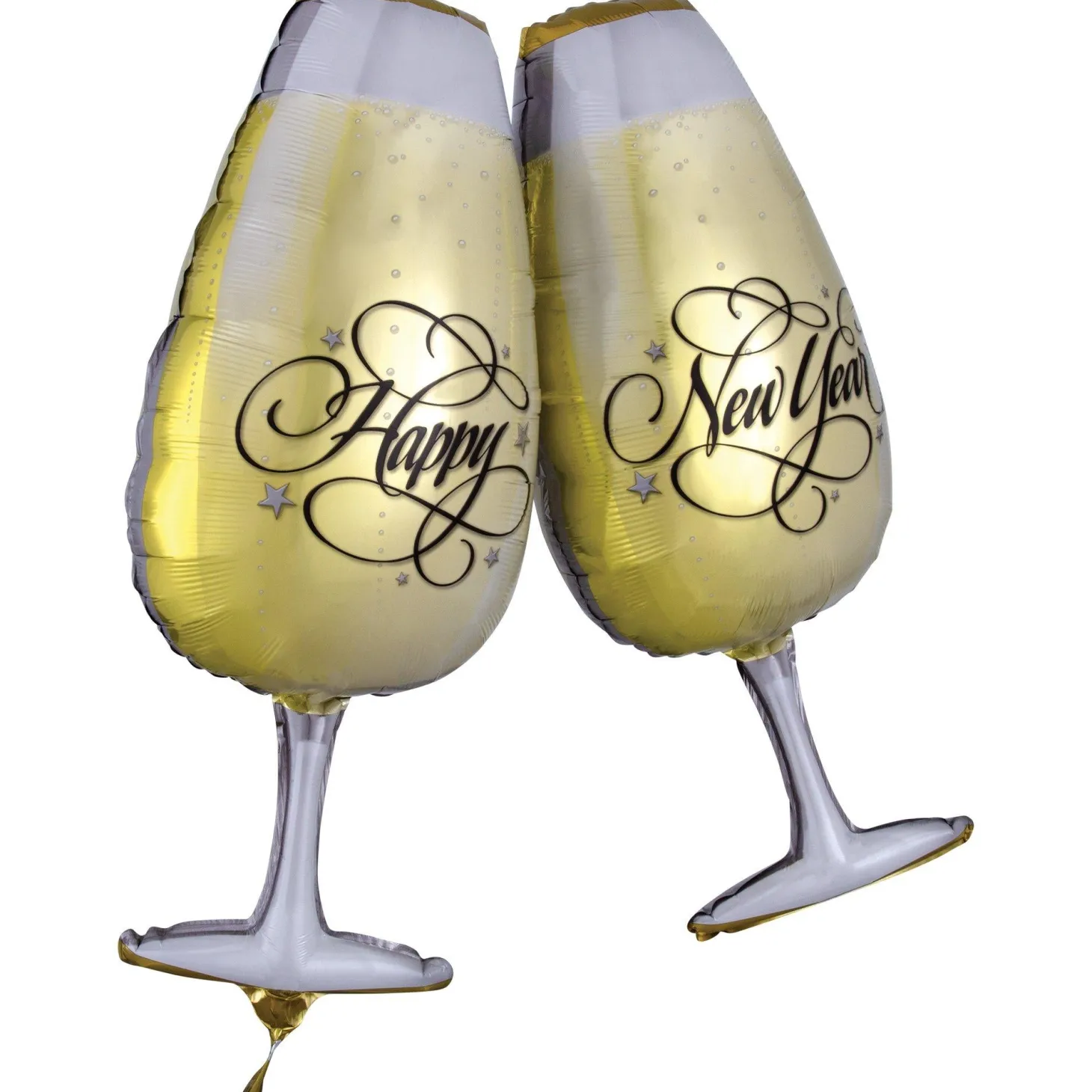 Happy New Year Toasting Glasses Foil Balloon, 27in x 30in