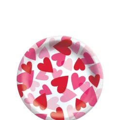 Heart Party Paper Dessert Plates, 6.75in, 8ct