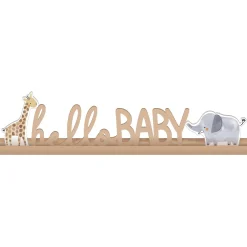 Hello Baby Soft Jungle Baby Shower MDF Standing Sign, 21in x 5in