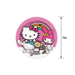 Hello Kitty and Friends Dessert Plates, 7in, 8ct - Sanrio
