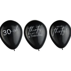 Hello Thirty Latex Balloons, 6ct
