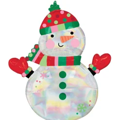 Holographic Shimmering Snowman Foil Balloon, 31in