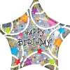 Holographic Star Happy Birthday Balloon