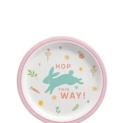 Hop This Way Easter Paper Dessert Plates, 7in, 8ct - Easter Wishes