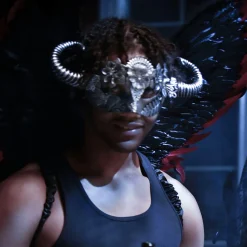 Horned Silver Satyr Masquerade Mask