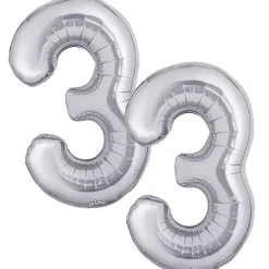 16in Air-Filled Number (0-9) Balloons, 2ct, Assorted Colors