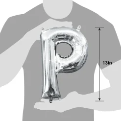 13in Air-Filled Silver Letter (A-Z) Balloons