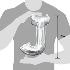 13in Air-Filled Silver Letter (A-Z) Balloons