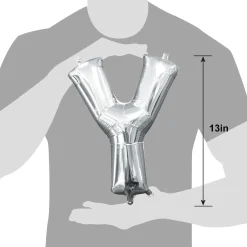 13in Air-Filled Silver Letter (A-Z) Balloons