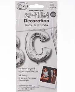 13in Air-Filled Silver Letter (A-Z) Balloons