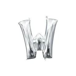 13in Air-Filled Silver Letter (A-Z) Balloons