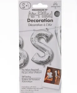 13in Air-Filled Silver Letter (A-Z) Balloons