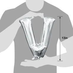 13in Air-Filled Silver Letter (A-Z) Balloons