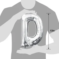 13in Air-Filled Silver Letter (A-Z) Balloons