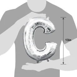 13in Air-Filled Silver Letter (A-Z) Balloons