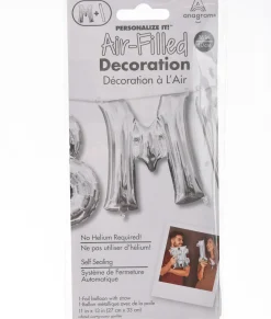 13in Air-Filled Silver Letter (A-Z) Balloons