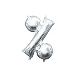 13in Air-Filled Silver Number (0-9) Balloons