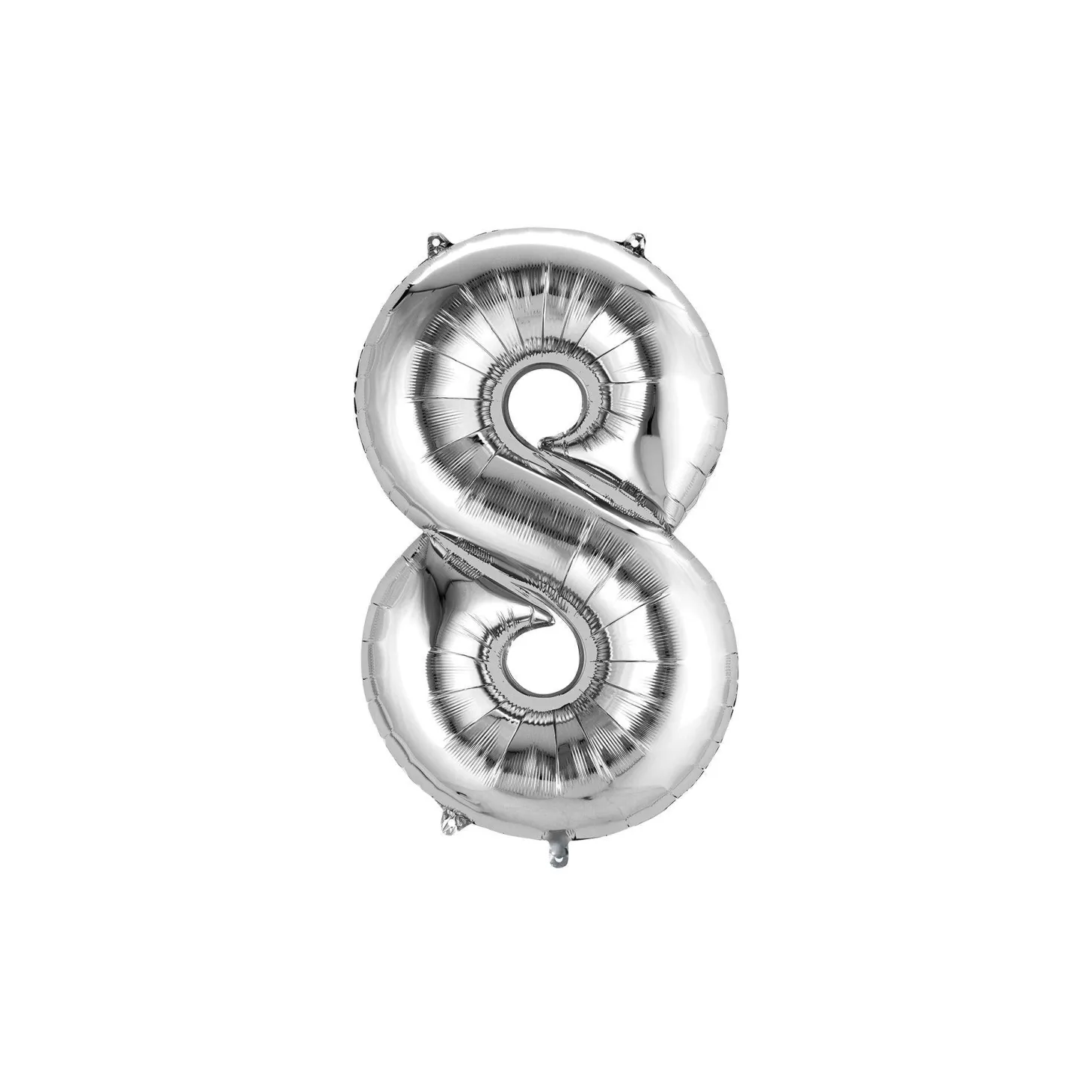 13in Air-Filled Silver Number (0-9) Balloons