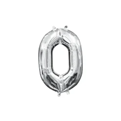 13in Air-Filled Silver Number (0-9) Balloons