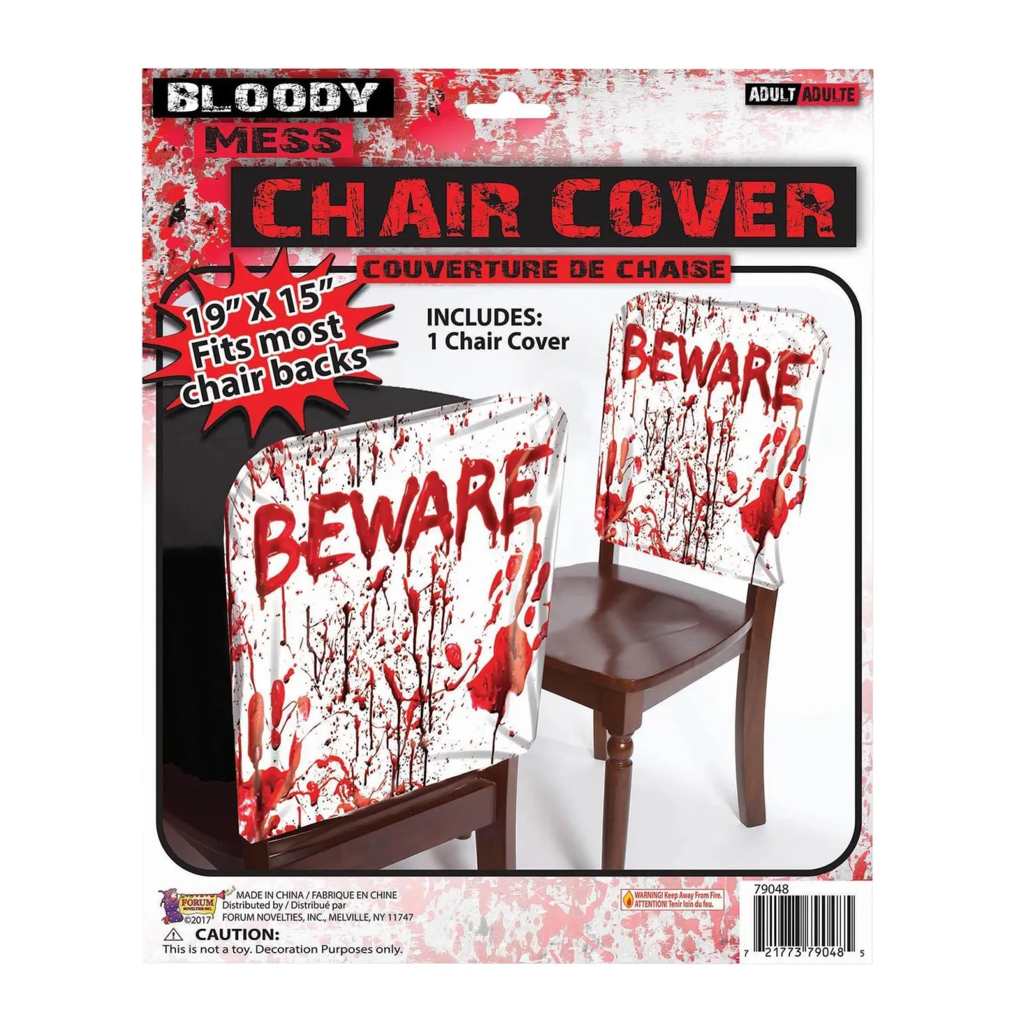 19-inch Bloody Mess Beware Chair Cover