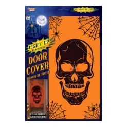 60-inch Creepy Skull Light Up Door Cover Decoration