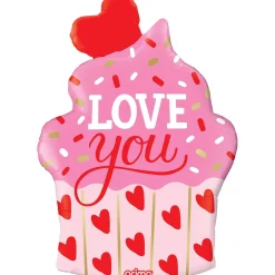 36in Love You Cupcake Foil Balloon