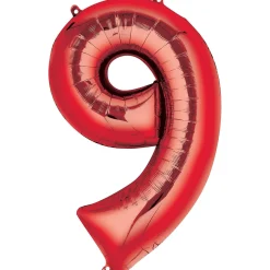 34in Number (0-9) Balloon, Assorted Colors