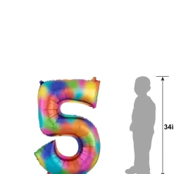 34in Number (0-9) Balloon, Assorted Colors