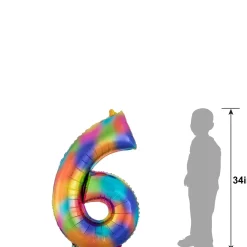34in Number (0-9) Balloon, Assorted Colors