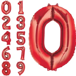 34in Number (0-9) Balloon, Assorted Colors
