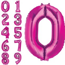34in Number (0-9) Balloon, Assorted Colors