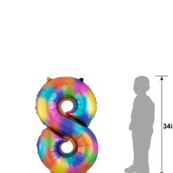 34in Number (0-9) Balloon, Assorted Colors