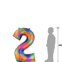 34in Number (0-9) Balloon, Assorted Colors