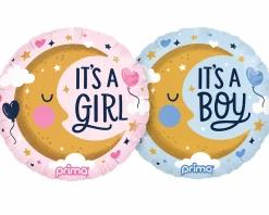 18in Round It's a Baby Moon Foil Balloon, Assorted Colors