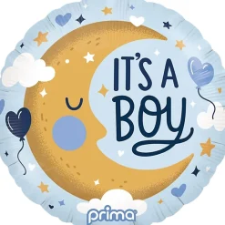18in Round It's a Baby Moon Foil Balloon, Assorted Colors