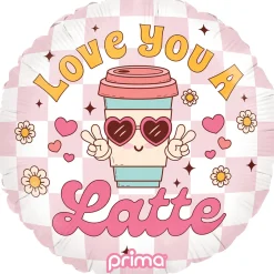 18in Round Love You A Latte Foil Balloon