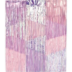 Iridescent Luminous Pastel Fringe Backdrop Curtain, 36in x 48in
