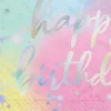 Iridescent Luminous Rainbow Birthday Paper Lunch Napkins, 6.5in, 16ct