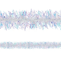Iridescent Luminous Tinsel Garland, 9ft